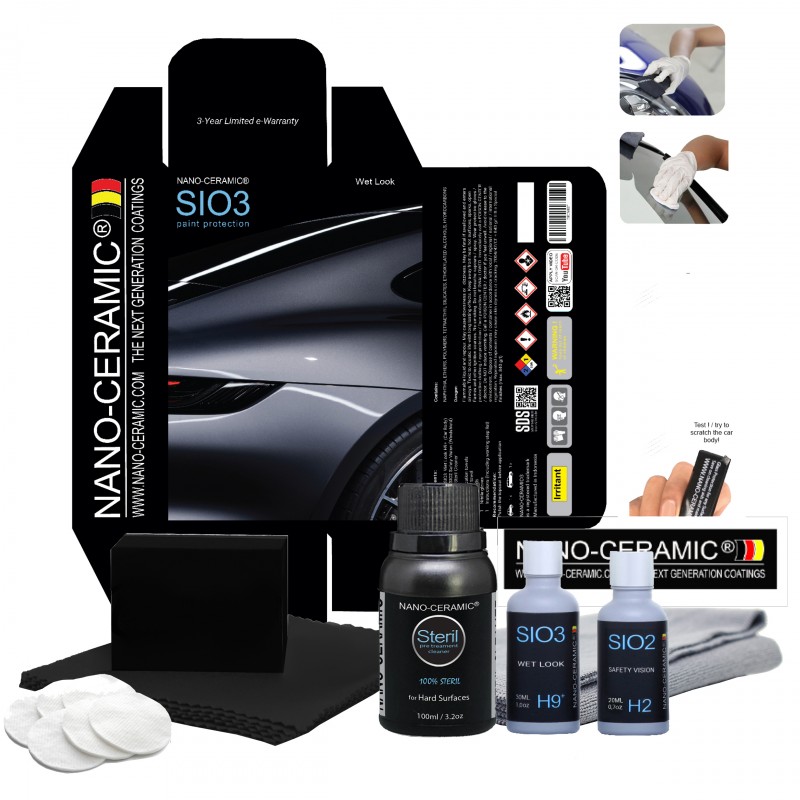 Ceramic Coating Kit H9+ SIO3 Wet Look Gloss - NANO-CERAMIC® Store